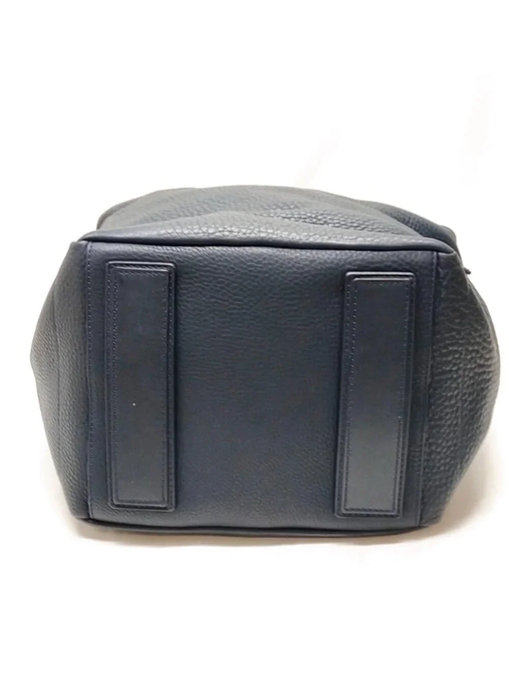Authentic Celine Navy Blue Pebbled Leather Padlock Top Handle Doctor Satchel Bag
